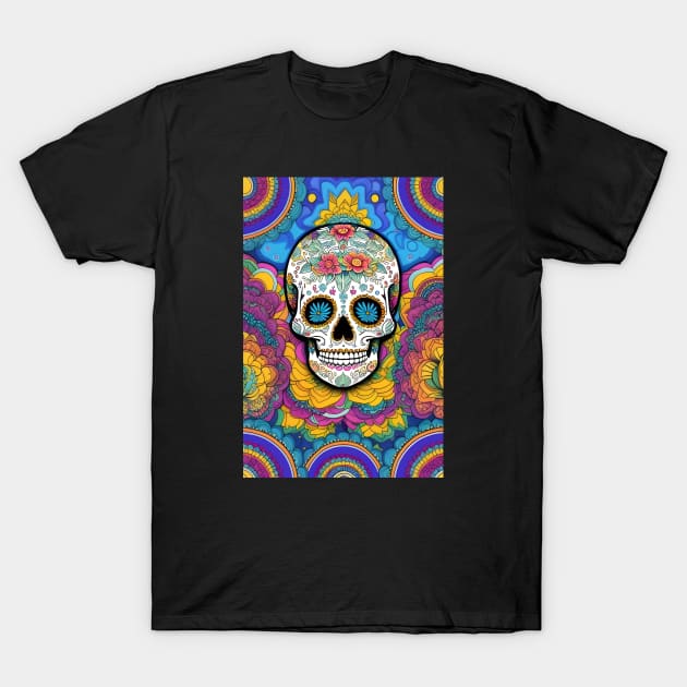 Mesmerizing Sugar Skull Art: A Touch of Mexican Magic T-Shirt by ImaginativeInkPOD